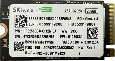 Produktbild von SK Hynix 256 GB M.2 NVMe SSD PCIe 4.0 x4 2242 BC901