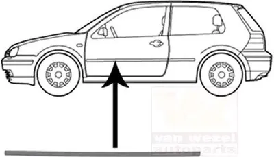Produktbild von VAN WEZEL Zierleiste für die Tür Vorne Links Leiste für VW Golf IV Schrägheck (1J1) 5888407