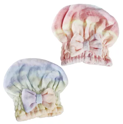 Produktbild von Super saugfähige Haarturban-Haarhaube aus Mikrofaser mit Schleife, weiche Haarturban-Badehaube für lockiges, kurzes, langes, nasses Haar E