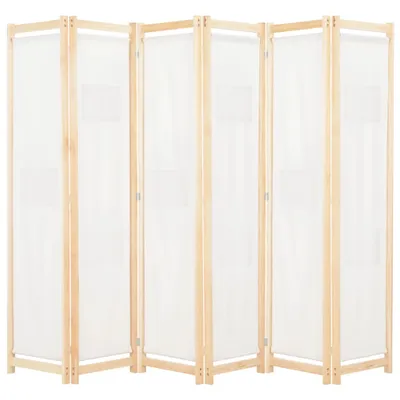 Image de vidaXL Séparation de pièce 6 pièces blanc crème 240 x 170 x 4 cm Tissu - Séparation de pièce