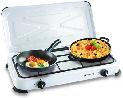 Obrázok produktu pre Prenosný plynový varič s 2 platňami, 2600 W, na kempovanie