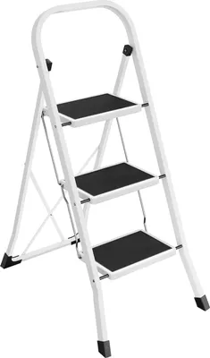 Produktbild von Songmics Trittleiter Klappbar 3 Stufen 150kg Weiss