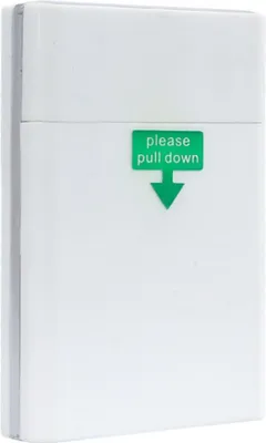 Produktbild von INF Schlankes Zigarettenetui mit Klappdeckel, PVC, 2er-Pack - Für 20 Zigaretten Weiß