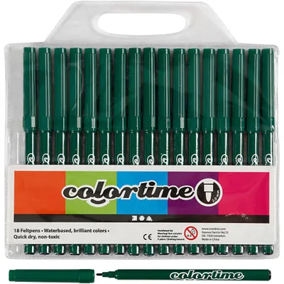 Produktbild von Colortime Marker, Strichstärke 2 mm, Dunkelgrün, 18 Stk/ 1 Pck [HOB-373558]