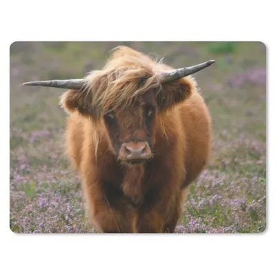 Produktbild von MuchoWow® Mauspad Mousepad Schottische Hochlandbewohner - Heidelandschaft - Tiere 23x19 cm - Mousepads - Maus Mat - Pad - Mausunterlage - Schreibtischunterlage - Mauspad