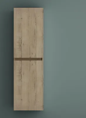Produktbild von Mai & Mai Seitenschrank Badezimmerschrank mit 2 Türen und 4 Fächern Badregal Allzweckschrank Badschrank in Eiche Greige BTH: 35x20x120 cm Verona