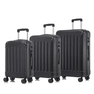 Produktbild von yonsly Premium Reisekoffer TSA-Schloss,YKK-Reißverschluss Hartschalen-Koffer Kabinenkoffer Rollkoffer Suitcase Handgepäck (Schwarz, M-L-XL-Set)