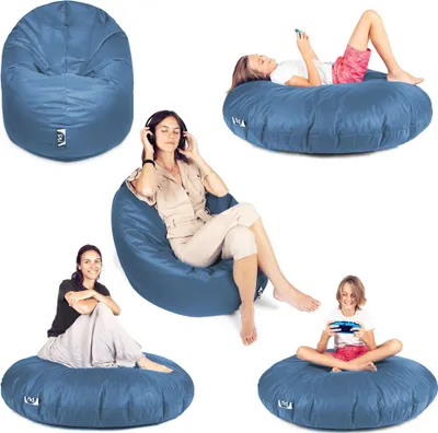 Produktbild von Sit&Joy Sitzsack 2 in 1 Sitzkissen Bodenkissen für Erwachsene & Kinder - Gaming mit Füllung Kissen Sessel BeanBag in 3 Größen und 27 Farben erhältlich mit Reißverschluss (Ø 100cm)