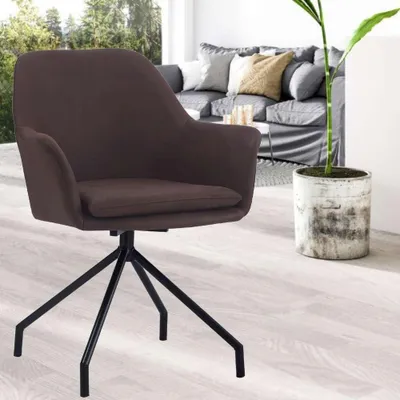 Produktbild von Drehbarer Stuhl JUDIKA vintage-braun Mikrofaser 360° mit Armlehne