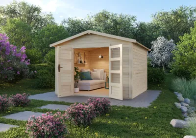 Produktbild von Karibu Gartenhaus Gerätehaus Talkau 8 naturbelassen 304x304x238 cm