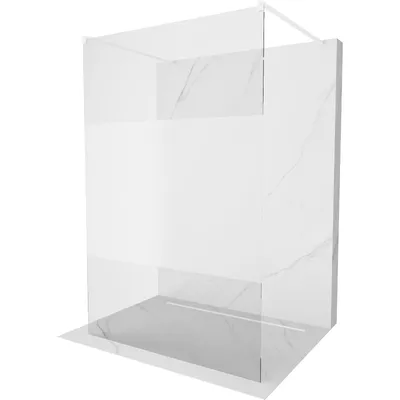 Obrázek produktu pro Mexen Kioto volně stojící sprchová zástěna 110 x 200 cm, Průhledné/Vzor jinovatky 8 mm, Bílá - 800-110-002-20-35