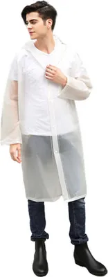 Produktbild von INF Regenmantel Regencape mit Ärmeln und Kapuze Transparent L