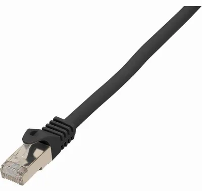Obrázok produktu pre Prepájací kábel RJ45 so surovým káblom CAT 7 PIMF čierny 0,25 m