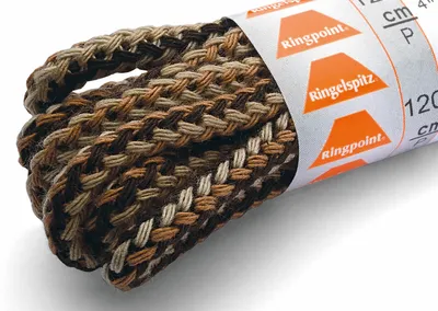 Produktbild von RINGELSPITZ - Rund Dick Schnürsenkel – Robuste Schnürsenkel - 90 cm, beige/natur/braun/braun
