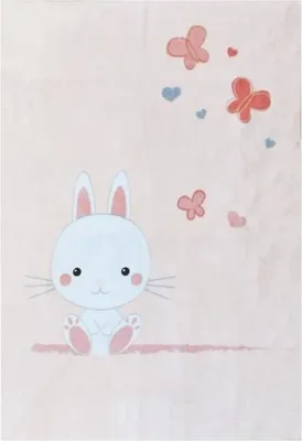 Zdjęcie produktu dla Kocyk dla Dziecka z Mikrofibry DOMIVA Lapinou, 100 x 140 cm, 100% Poliester 320g/m2, Różowy