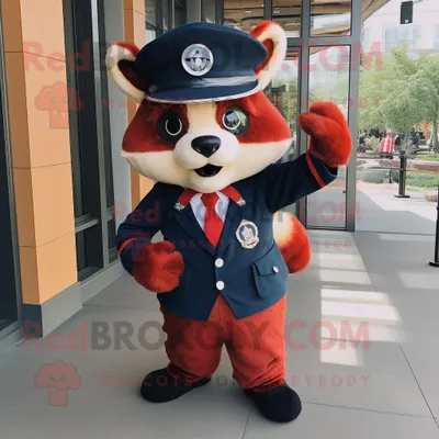 Produktbild von Navy REDBROKOLY Red Panda Maskottchen Kostüm mit Anzughose und Baskenmütze