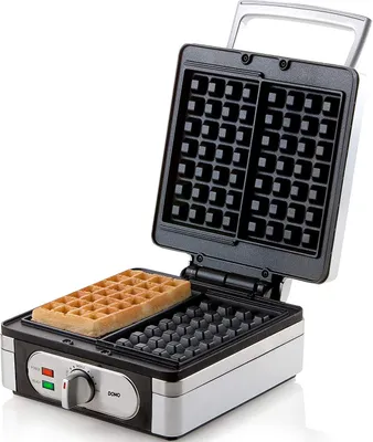Obrázek produktu pro Domo DO 9047 W, 2 vafle/vaflí, Obdélníkový, Stříbrná, 2,6 cm, Kov, 1400 W
