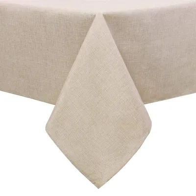 Produktbild von Tischdecke Outdoor Wetterfest Leinenoptik Abwaschbar Beige 135x180 cm