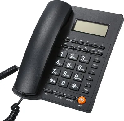 Produktbild von L019 Festnetztelefon, Büro-Heim-Hoteltelefon, Freisprechen, batterielos, Anrufer-ID, klarer großer Bildschirm, 5-stufige Helligkeitsanpassung, 38 Gruppen eingehender Anrufspeicher/16 Gruppen ausgehender Anrufe, schwarz (mit US-Standard-Telefon). Linie)