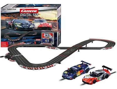 Produktbild von Carrera Digital 132 Autorennbahn Full Throttle, Maßstab 1:32, 2 GT Fahrzeuge, Ab 8 Jahren, Mit Brems-, Leistungs- und Geschwindigkeitsmanagement
