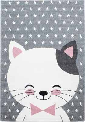 Produktbild von Villa Möbel Kidaro Kinderzimmerteppich, Kinderteppich, Niedliches Katze design, Farbe:Pink, Grösse:200x290 cm