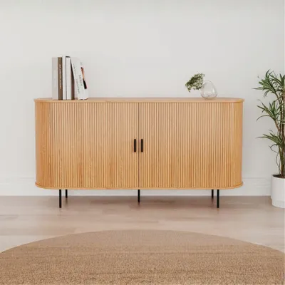 Immagine prodotto di Madia Kajsa51B con ante scorrevoli listellate colore rovere oak 160x40x80H