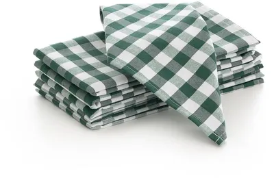 Imagen del producto de ️ Juego de 6 servilletas estampadas con diseño vichy (45x45 cm) de GAMUSI