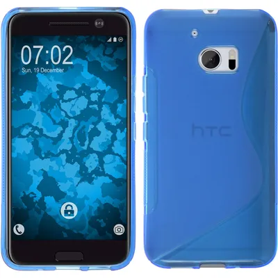 Produktbild von PhoneNatic Case kompatibel mit HTC 10 - blau Silikon Hülle S-Style + 2 Schutzfolien