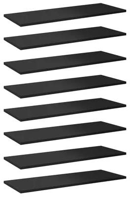 Obrázok produktu pre vidaXL Dosky na knižné police 8 ks. Čierna s vysokým leskom 80x30x1,5 cm