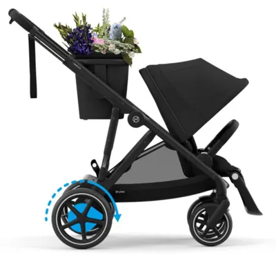 Produktbild von CYBEX e-Gazelle S, Betthimmel, Traditioneller Kinderwagen, Unisex, Faltbar, Schwarz