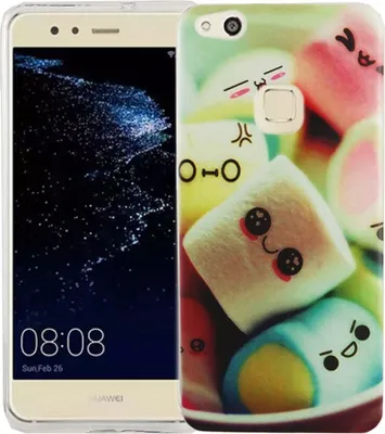 Produktbild von Handy Hülle für Huawei P10 Lite Cover Case Schutz Tasche Motiv Slim Silikon TPU Schriftzug Marshmallows