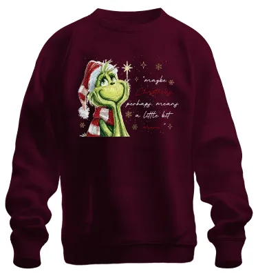 Obrázok produktu pre Grinch Santa – Vianoce možno znamenajú niečo viac – Uni mikina, bordová, 3XL