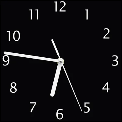 Produktbild von Wallario Design Wanduhr Schwarz aus Echtglas, Größe 20 x 20 cm