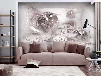 Zdjęcie produktu dla Tapeta flizelinowa abstrakcyjna "Diamant", kolor: szaro-beżowo-biały, wymiary: 400x280 cm – Nowoczesna tapeta flizelinowa, idealna do sypialni, dekoracja ścian, model a-A-0545-a-c