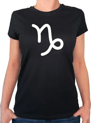 Produktbild von Huuraa Damen T-Shirt Steinbock Sternzeichen Zeichen S Black Bio Baumwolle Fairtrade Damenshirt Geschenkidee