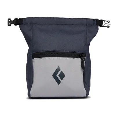 Schwarz-graue Chalkbag "Mondito Chalk Pot" von Black Diamond mit Reißverschluss und Logo.