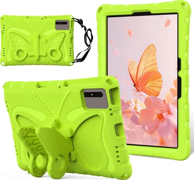 Immagine prodotto di Custodia per bambini per Xiaomi Redmi Pad 2 2025/Redmi Pad SE 11" 2023, custodia leggera in EVA anti-shock con tracolla e supporto a farfalla Grass verde