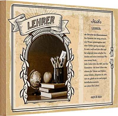 Produktbild von Holzschild Berufe 30x20cm Lehrer Herrscher Klassenzimmers