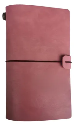 Produktbild von A6 Kunstleder Notizbuch nachfüllbar mit Taschen Organizer Reisetagebuch Rosa 120x200mm