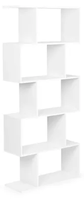 Imagen del producto de ModernHome CH230817 Estantería de pie, librería, 5 estantes, 175 x 28 x 77 cm, blanco