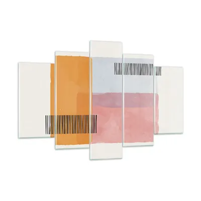 Produktbild von Bilder auf glas - 5 Teile - Aquarell Rechtecke Linien - 150x100cm - Glasbilder - Wandbilder - Bilder - Wanddekoration aus Glas - Glas Bilder - Wandbild auf Glas - GEA150x100-4669