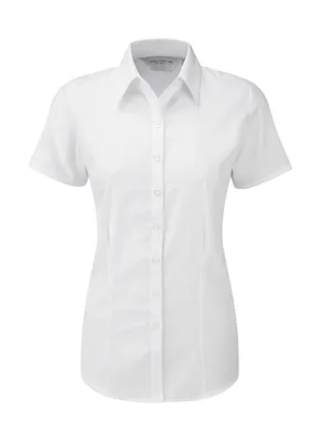 Produktbild von Russel Damen Bluse T-Shirt Business Longsleeve Oberteil Shirt kurzarm, Größe:XL (42), Farbe:Weiß
