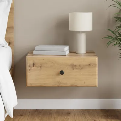 Produktbild von vidaXL Wandmontierter Nachttisch Artisan-Eiche 49 x 34,5 x 20 cm