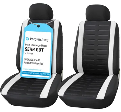 Produktbild von Upgrade4cars Autositzbezüge Set für die Vordersitze | Auto-Schonbezüge Universal in Weiß
