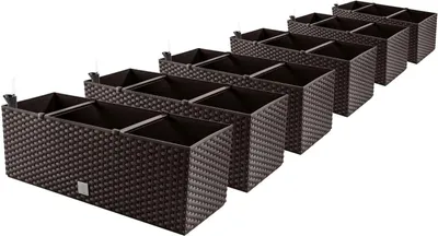 Productafbeelding van Balkonbakken Set 6 Stuks met Irrigatiesysteem en Waterniveau-Indicator