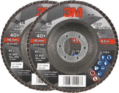 Produktbild von 3M 769F Laminatscheibe, Durchmesser 115 mm, Körnung 40, 2 Stück