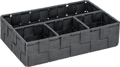 Obrázok produktu pre WENKO úložný košík ADRIA kúpeľňová polica 4 priehradky hosť WC kancelária kuchyňa