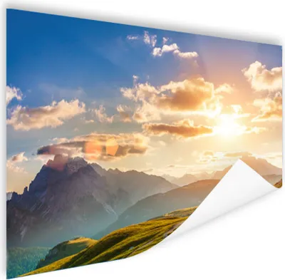 Produktbild von MuchoWow® Poster Sommer - Sonnenuntergang - Berge 180x120 cm - Fotoplakat