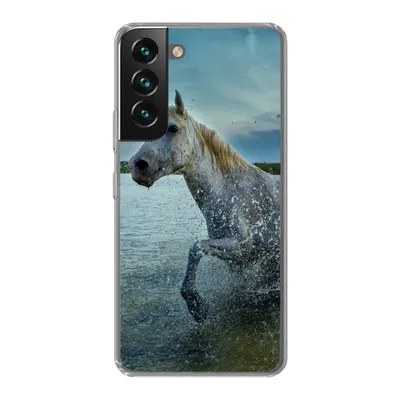 Produktbild von MuchoWow® Handyhülle Schutzhülle Hülle für Samsung Galaxy S22 Pferd - Wasser - Tropfen Silikon Softcase Handy Hülle - Mobiltelefonhülle