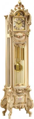 Produktbild von Casa Padrino Luxus Barock Standuhr Elfenbein / Mehrfarbig / Gold - Prunkvolle Massivholz Pendeluhr im Barockstil - Barock Interior - Barock Standuhren - Luxus Qualität -  Italy